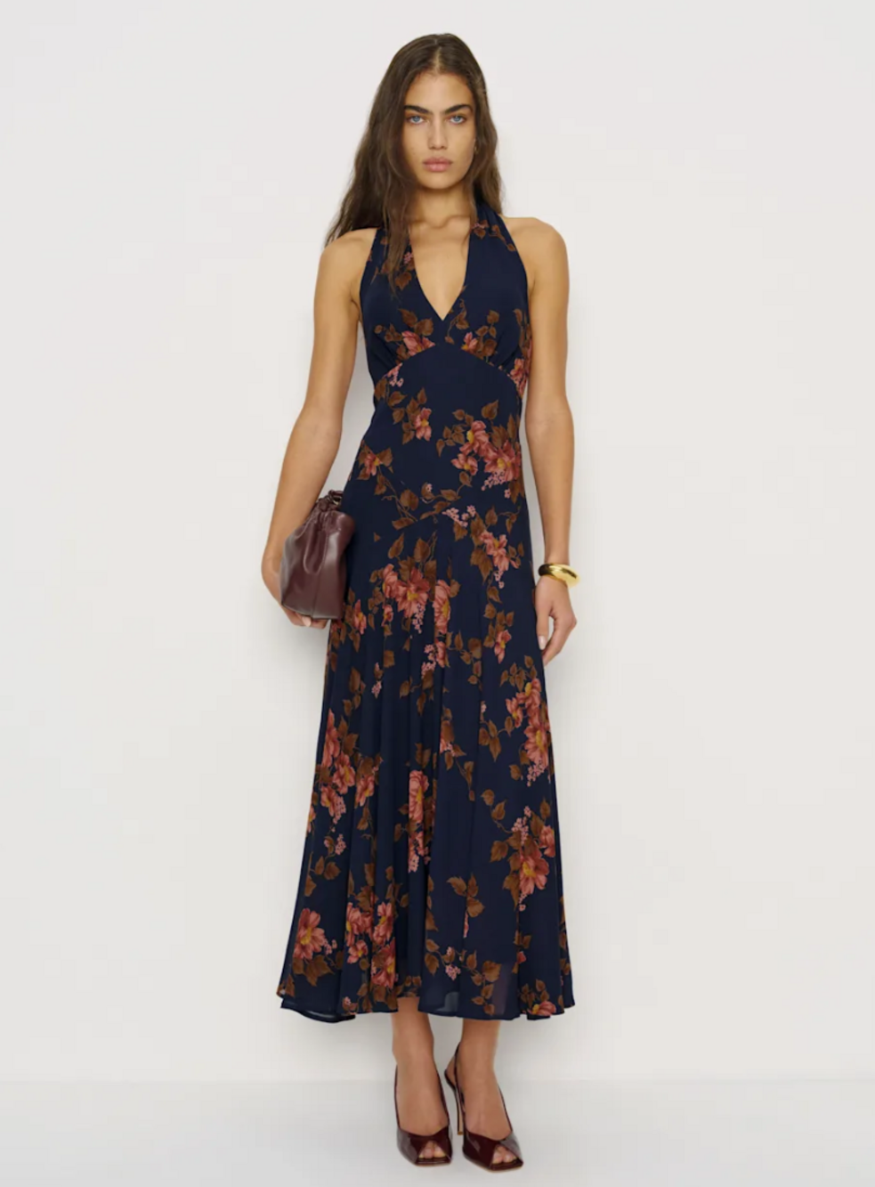 Reformation Briony Dress Blue - Size 8